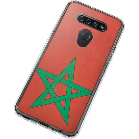 Morocco Flag Distressed LG K51/Q51 Clear Case